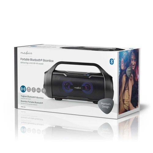 Nedis SPBB310BK akkumulátoros party boombox, 120W, Bluetooth, 10 m hatótávolság, USB, microSD , 6 óra vez nélkül
