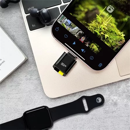 Silicon Power Kártyaolvasó - USB Type-C 3.2  (MicroSD, UHS-I DDR200) 180MB/s olvasási és 165MB/s írási sebesség, Fekete