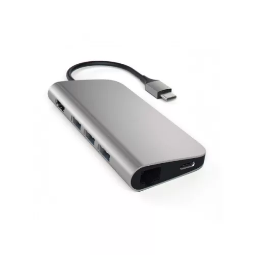 Satechi Aluminium Type-C Multi-Port Adapter (HDMI 4K,3x USB 3.0,MicroSD,Ethernet) - Space Grey