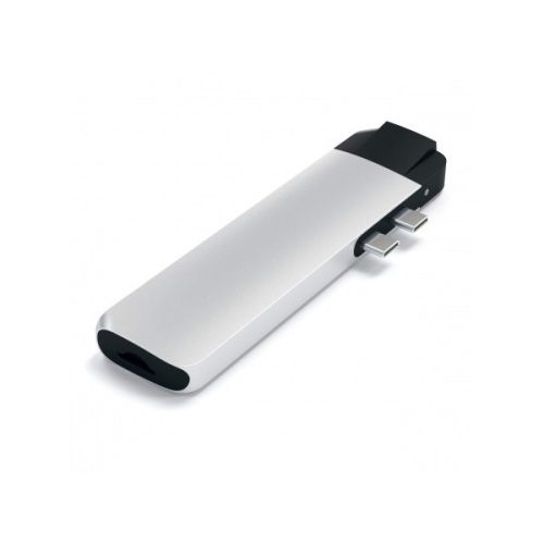 Satechi Aluminium Type-C PRO Hub (HDMI 4K,PassThroughCharging,1x USB3.0,1xSD,Ethernet) - Silver