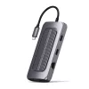 Satechi Aluminium USB-C Multiport MX Adapter (Dual 4K HDMI 60Hz/30Hz, USB-C PD 100W, RJ45, 1xUSB-C , 2xUSB, SD, jack)