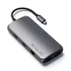 Satechi Aluminium USB-C Multiport MX Adapter (Dual 4K HDMI 60Hz/30Hz, USB-C PD 100W, RJ45, 1xUSB-C , 2xUSB, SD, jack)