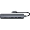 Satechi Aluminium Type-C Slim Multiport (1xHDMI 4K,2x USB-A,1x SD,1x Ethernet) - Space Grey