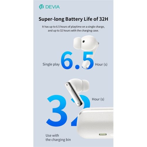 Devia TWS-Ultra1 ANC Bluetooth sztereó headset - fekete