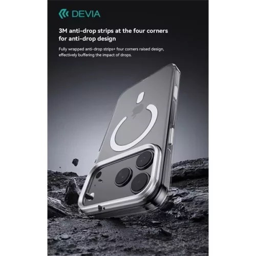 Devia Crystal Series Magnetic 360° kameravédős ütésálló tok - Apple iPhone 17 - átlátszó