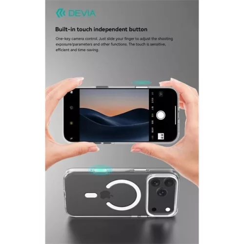 Devia Crystal Series Magnetic 360° kameravédős ütésálló tok - Apple iPhone 17 - átlátszó