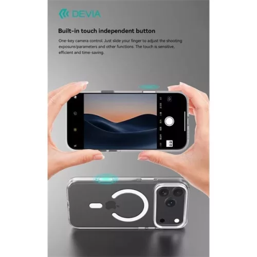 Devia Crystal Series Magnetic 360° kameravédős ütésálló tok - Apple iPhone Air - átlátszó