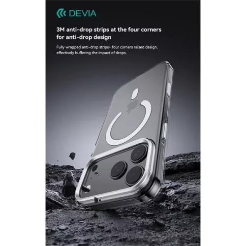 Devia Crystal Series Magnetic 360° kameravédős ütésálló tok - Apple iPhone Air - átlátszó