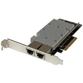   StarTech Dual Port 10Gb/s PCIe x8 Dual RJ45 hálózati adapter low profile