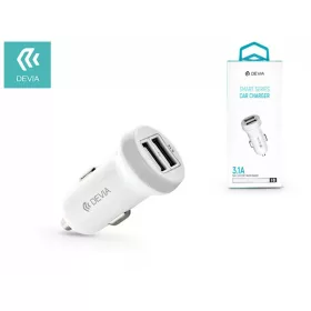  DEVIA SMART DUAL USB SZIVARGYÚJTÓS TÖLTŐ ADAPTER - SMART SERIES CAR CHARGER - 5V/3,1A - WHITE