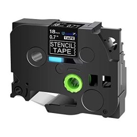   Brother STE141 tape 18mm STENCIL TAPE címketekercs fehér-fekete