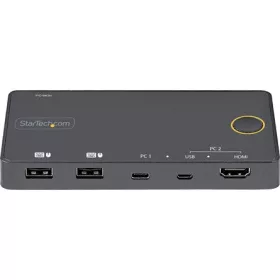   StarTech 2 PORT HYBRID USB-C KVM SWITCH KVM SWITCH - 4K 60HZ HDMI 2.0