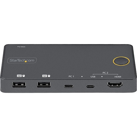 StarTech 2 PORT HYBRID USB-C KVM SWITCH KVM SWITCH - 4K 60HZ HDMI 2.0