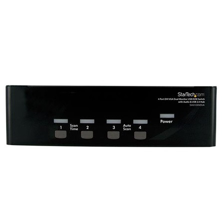 StarTech USB DVI 4 portos KVM switch + Audio & USB 2.0 Hub