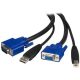 StarTech VGA USB-A 2.0 -> VGA USB-B 2.0 M/F KVM kábel 2m fekete