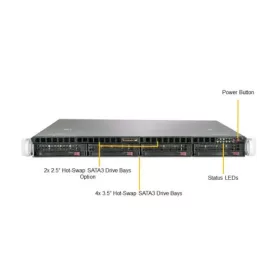   Supermicro SuperServer 5019C-MR 1U 4x3.5"HotSw 1xLGA1151/4UDIMM/2x400W redPSU