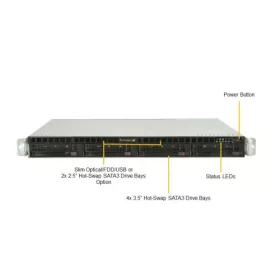   Supermicro Server SYS-5019P-MR 1U 4x3.5"HotSw 1xLGA3647/6DIMM/2x400W/1U