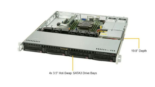 Supermicro Server SYS-5019P-MR 1U 4x3.5"HotSw 1xLGA3647/6DIMM/2x400W/1U