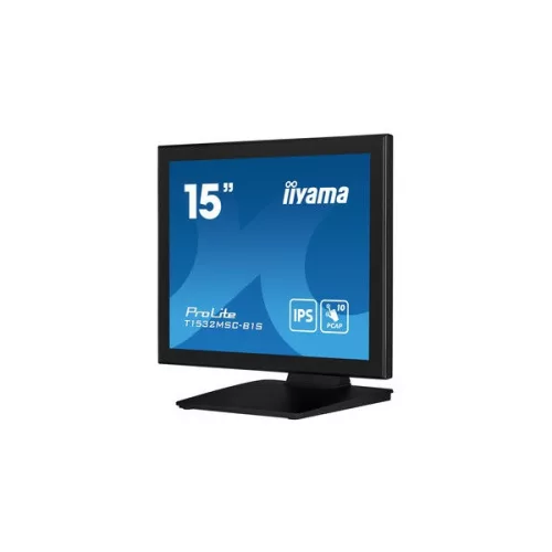 iiyama touch monitor, 15", 1024 x 768, 4:3, 350cd, 8ms, 800:1, VGA/HDMI/DP, T1532MSC-B1S