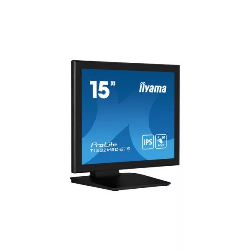 iiyama touch monitor, 15", 1024 x 768, 4:3, 350cd, 8ms, 800:1, VGA/HDMI/DP, T1532MSC-B1S