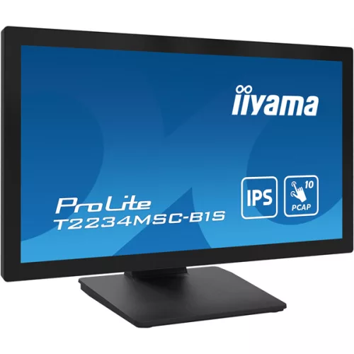 iiyama touch monitor, 21,5", 1920x1080, 16:9, 305cd, 8ms, 1000:1, VGA/HDMI/DP/USB, T2234MSC-B1S