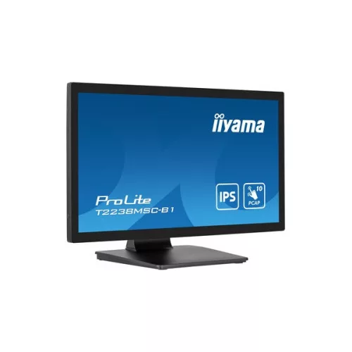 iiyama touch IPS monitor, 21,5", 1920 x 1080, 16:9, 600cd, 5ms, 1000:1, HDMI/DP/USBx2, T2238MSC-B1