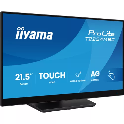 IIYAMA touch IPS monitor 21.5" T2254MSC-B1AG, 1920x1080, 16:9, 300cd/m2, 4ms, HDMI/DP,  hangszóró