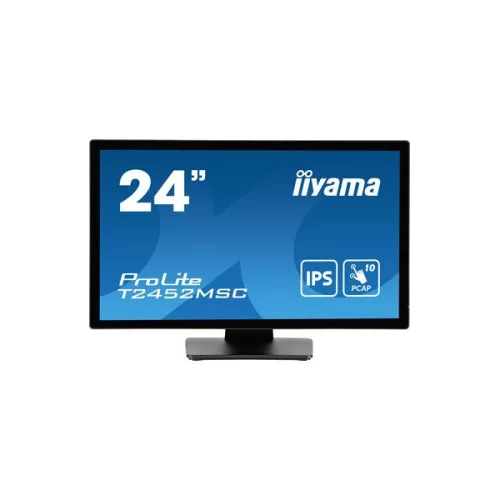 iiyama touch IPS monitor, 23,8", 1920 x 1080, 16:9, 400cd, 5ms, 1000:1, HDMI/DP/USBx2, T2452MSC-B1