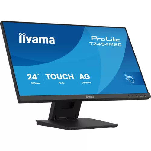 iiyama touch IPS monitor, 23,8", 1920 x 1080, 16:9, 300cd, 4ms, 1000:1, HDMI/DP/USBx2, T2454MSC-B3AG
