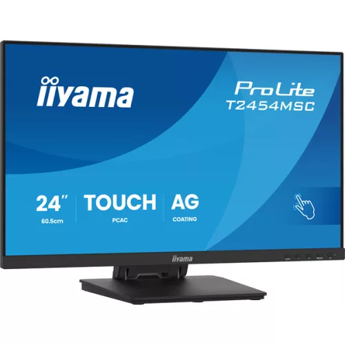 iiyama touch IPS monitor, 23,8", 1920 x 1080, 16:9, 300cd, 4ms, 1000:1, HDMI/DP/USBx2, T2454MSC-B3AG