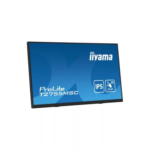 iiyama touch IPS monitor, 27", 1920 x 1080, 16:9, 400cd, 5ms, 1000:1, HDMI/DP/USBx2, T2755MSC-B1