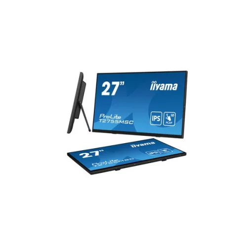 iiyama touch IPS monitor, 27", 1920 x 1080, 16:9, 400cd, 5ms, 1000:1, HDMI/DP/USBx2, T2755MSC-B1