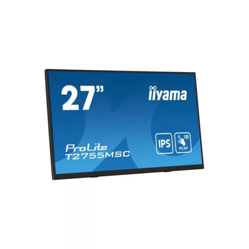iiyama touch IPS monitor, 27", 1920 x 1080, 16:9, 400cd, 5ms, 1000:1, HDMI/DP/USBx2, T2755MSC-B1