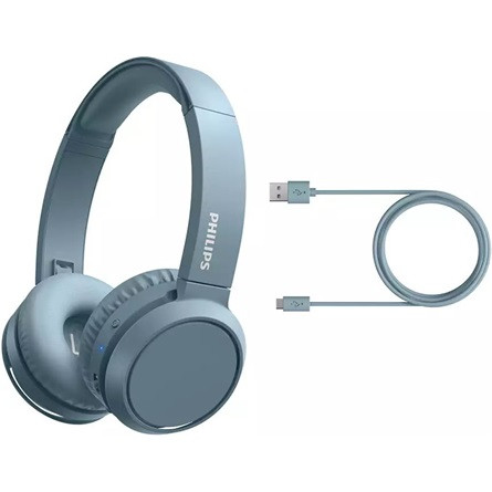 PHILIPS wireless headphones TAH4205BL/00 - Bluetooth 5.0, bass boost button, Li-po battery, blue