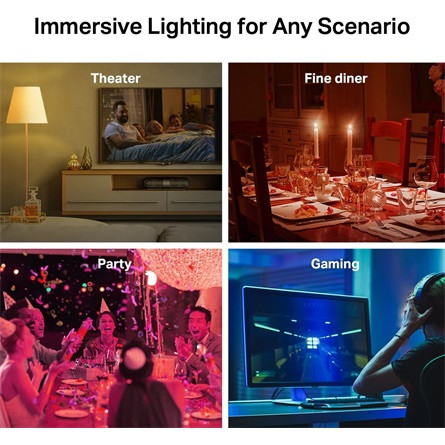 TP-Link Okos Izzó - Tapo L530E (Multicolor; 230V; E27; 2,4GHz WiFi; 806 lumen; 8.7 W; Távoli hozzáférés, Ütemezés)