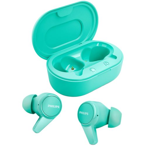 PHILIPS True Wireless Headphones TAT1207BL/00 - Super-small charging case, IPX4, up to 16+2 hrs play time, Bluetooth 5.2, blue