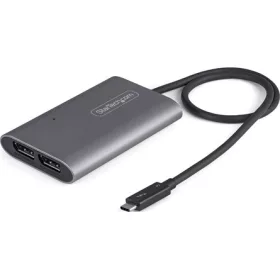   StarTech Thunderbolt 3 -> 2db DisplayPort 1.4 M/F adapter 0.3m szürke