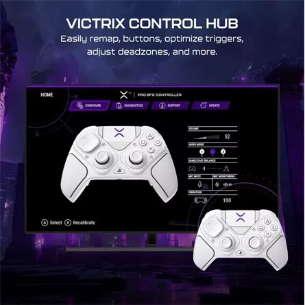 Turtle Beach Victrix Pro BFG Reloaded vezeték nélküli / USB-C gamepad játékvezérlő fehér