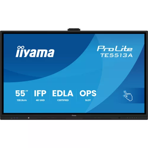 iiyama touch IPS monitor, 54,6", 3840 x 2160, 16:9, 500cd, 8ms, 1200:1, HDMIx3/DP/USB-Cx2/USBx5/RJ45x2/RS-232C