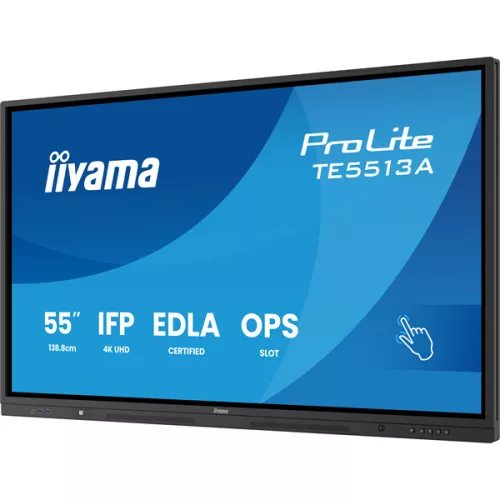iiyama touch IPS monitor, 54,6", 3840 x 2160, 16:9, 500cd, 8ms, 1200:1, HDMIx3/DP/USB-Cx2/USBx5/RJ45x2/RS-232C
