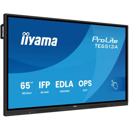 iiyama touch IPS monitor, 64,5", 3840 x 2160, 16:9, 450cd, 8ms, 1200:1, HDMIx3/DP/USB-Cx2/USBx5/RJ45x2/RS-232C