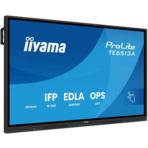 iiyama touch IPS monitor, 64,5", 3840 x 2160, 16:9, 450cd, 8ms, 1200:1, HDMIx3/DP/USB-Cx2/USBx5/RJ45x2/RS-232C
