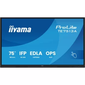   iiyama touch IPS monitor, 75", 3840 x 2160, 16:9, 450cd, 8ms, 1200:1, HDMIx3/DP/USB-Cx2/USBx5/RJ45x2/RS-232C