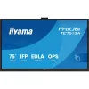 iiyama touch IPS monitor, 75", 3840 x 2160, 16:9, 450cd, 8ms, 1200:1, HDMIx3/DP/USB-Cx2/USBx5/RJ45x2/RS-232C