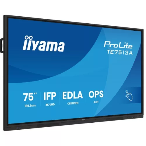 iiyama touch IPS monitor, 75", 3840 x 2160, 16:9, 450cd, 8ms, 1200:1, HDMIx3/DP/USB-Cx2/USBx5/RJ45x2/RS-232C