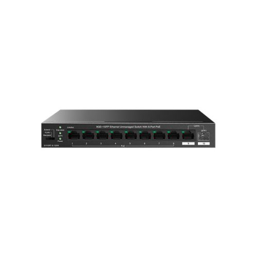 Tenda Switch PoE - TEG1110PF-8-120W (9x1Gbps; 1xSFP; 8x af/at PoE; 92W)