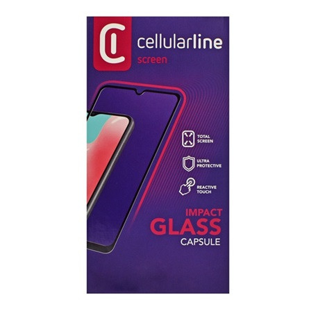 Cellularline Samsung M12 CELLULARLINE IMPACT GLASS CAPSULE képernyővédő üveg 2.5D, 9H, FEKETE