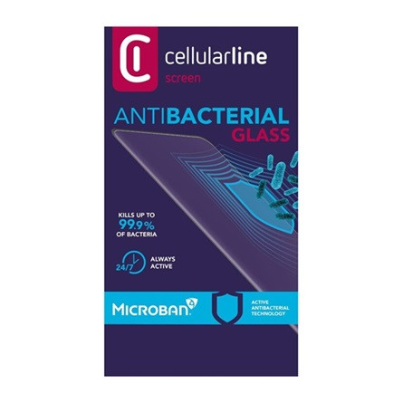 Cellularline iPhone 12 Pro CELLULARLINE ANTIBIOM képernyővédő üveg antibakteriális, 9H, FEKETE