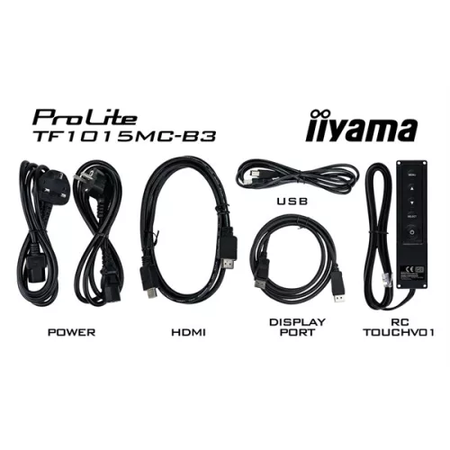iiyama touch monitor, 10", 1280x800, 16:10, 425cd, 29ms, 800:1,VGA/HDMI/DP/LAN, Open frame, TF1015MC