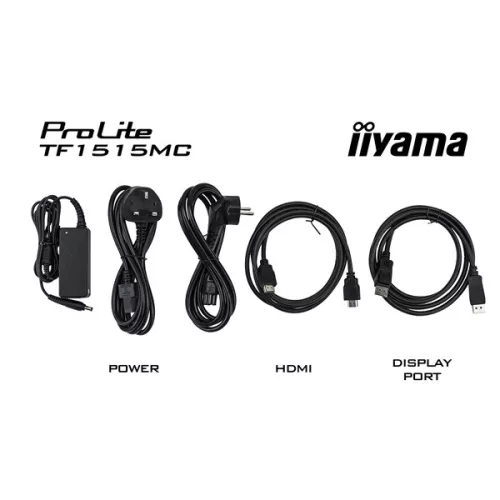 iiyama touch monitor, 15", 1024x768, 4:3 315cd, 8ms, 800:1,VGA/HDMI/DP, Open frame, TF1515MC
